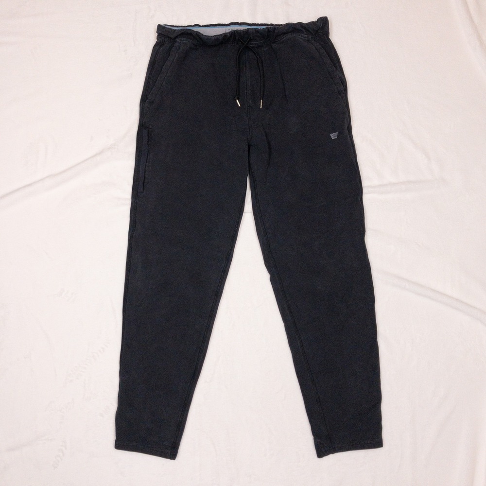 Mack Weldon Ace Sweatpants Mens Large Black Tapered Stretch Drawstring